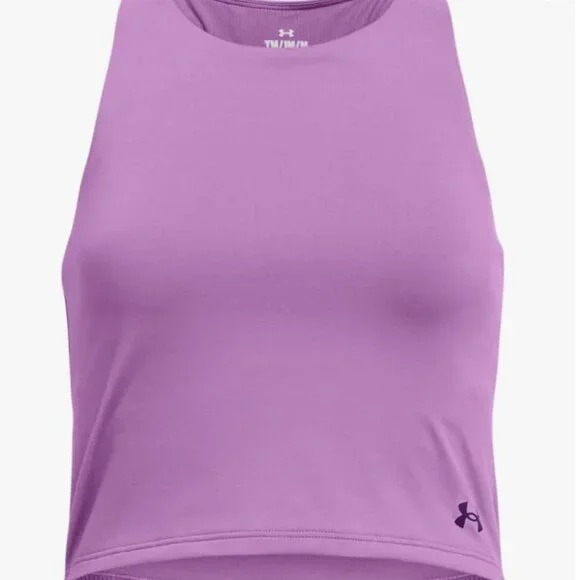 Under Armour Girls Motion Crop Tank Top, Provence Purple - Picture 1 of 2